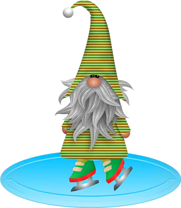  Gnome Ice Skating Christmas Free Image On Pixabay Free Clip Art Gnomes Christmas Png Imp Png