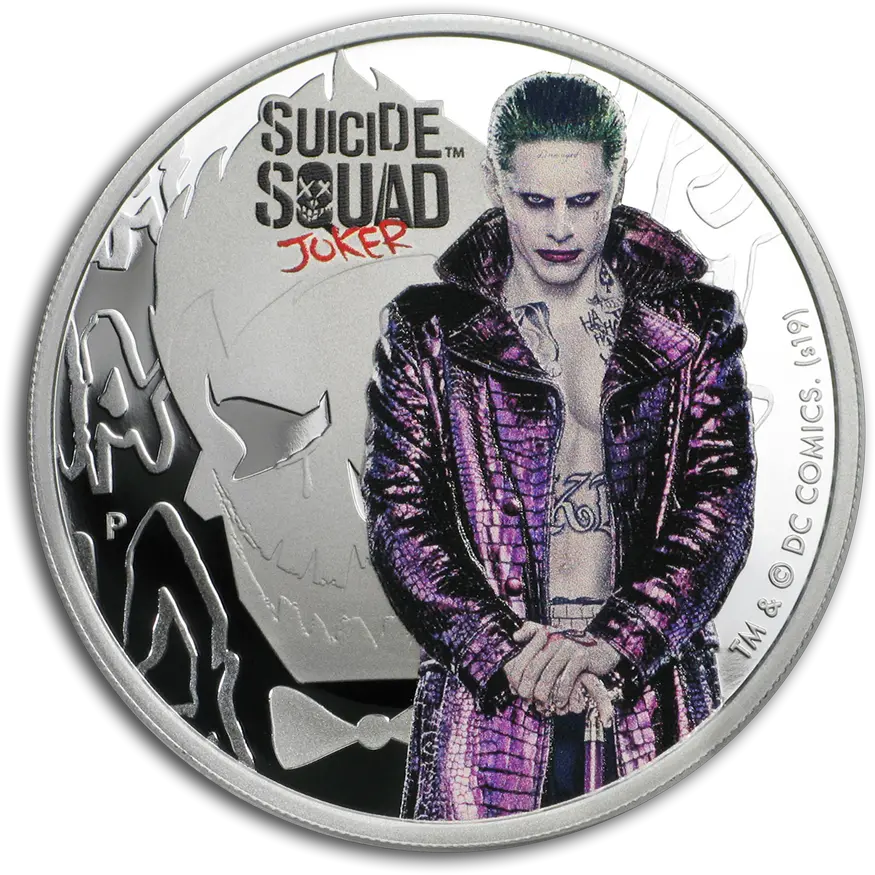  2019 Tuvalu 1 Oz Silver Suicide Squad Joker Deadshot Suicide Squad Png Suicide Squad Joker Icon