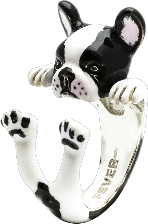  Dog Fever French Bulldog Enamelled Hug Ring 762915 Bulldog Frances Anillos De Perros Png Bull Dog Png