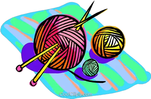  Yarn With Knitting Needles Royalty Free Vector Clip Art Sewing Needle Png Yarn Ball Png