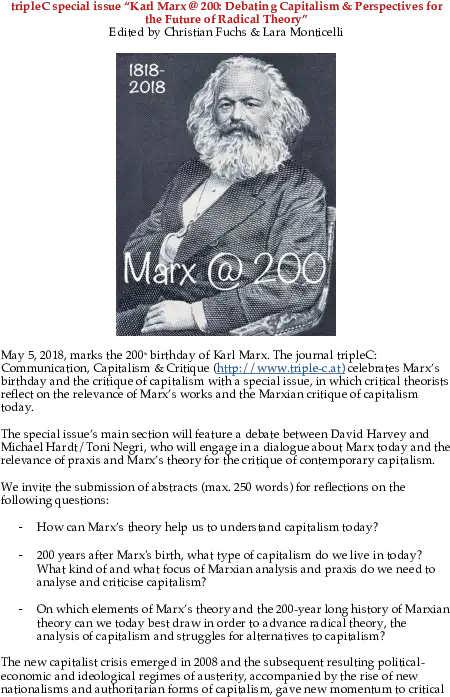  Pdf Triplec Special Issue Karl Marx 200 Debating Hair Design Png Karl Marx Png