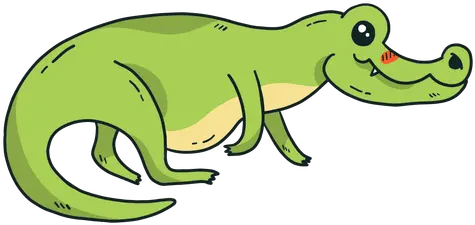  Cute Crocodile Alligator Tail Fang Flat Transparent Png Cute Crocodile Png Alligator Transparent Background