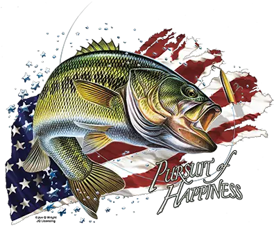  T Shirt Bass With Us Flag Solartrans Largemouth Bass With American Flag Png American Flag Transparent Background