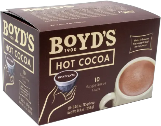  Boydu0027s Hot Cocoa Single Cup Cocoa Compostable Hot Chocolate K Cups Png Hot Cocoa Png