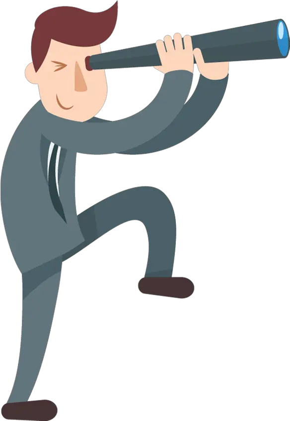  Cartoon Businessman Looks Through A Telescope Free Stock Looking Through Telescope Png People Looking Png