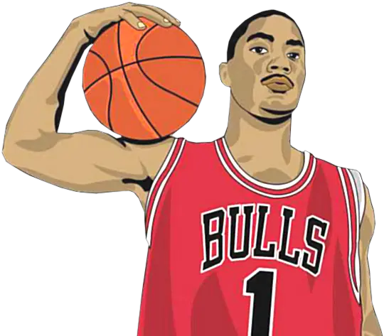  Derrick Rose Cartoon Bull Nba Basketball Player Png Derrick Rose Png