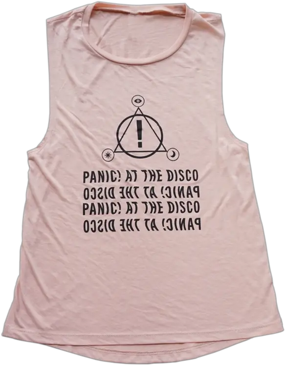  Stacked Wave Logo Peach Tank Panic Pan In Panic At The Disco Png Wave Logo