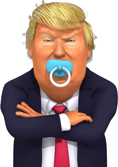  Download Hd Trump With Pacifier Baby Trump Tantrum Gif Donald Trump Big Baby Png Trump Head Transparent Background