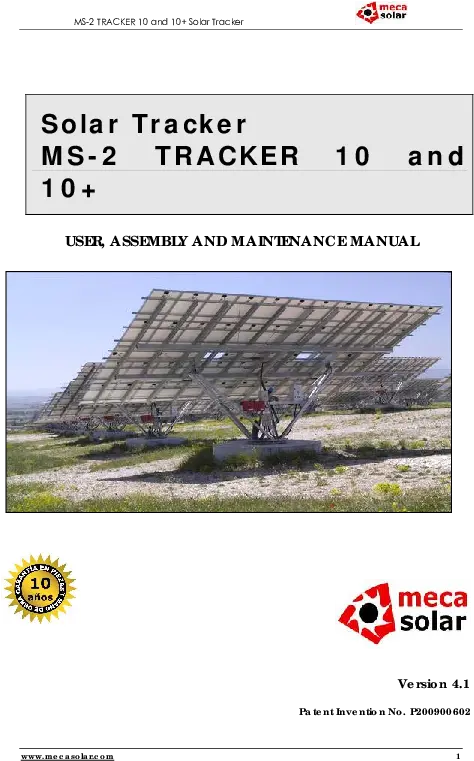  Pdf Solar Tracker Ms 2 Tracker 10 And 10 User Assembly Brochure Png Metal Gear Solid Exclamation Png