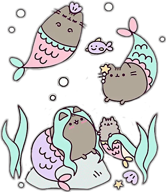  Download Hd Pusheen And Stormy Mermaid Transparent Png Image Stormy Mermaid Pusheen Mermaid Transparent Background