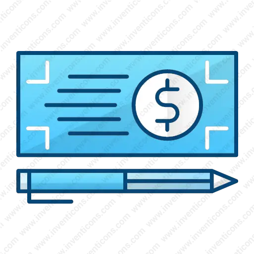  Download Bank Check Payment Vector Icon Inventicons Png