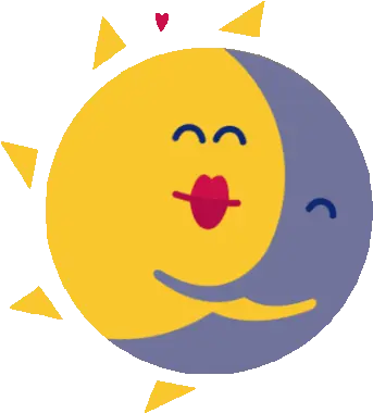  Sun And Moon Embrace Sticker Universe Sun Moon Discover Happy Png Sunshine Icon Facebook