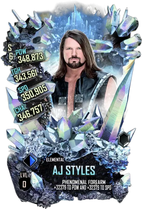  Elemental Cards Wwe Supercard Cards Catalog Season 6 Elemental Cards Wwe Supercard Png Aj Styles Png