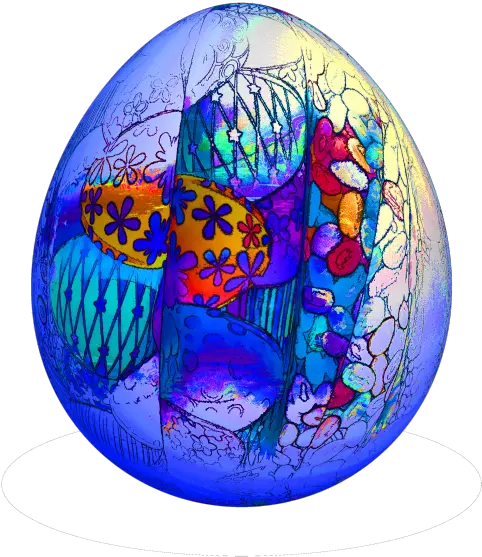  Blue Decorated Easter Egg Png Free Stock Photo Public Circle Egg Transparent