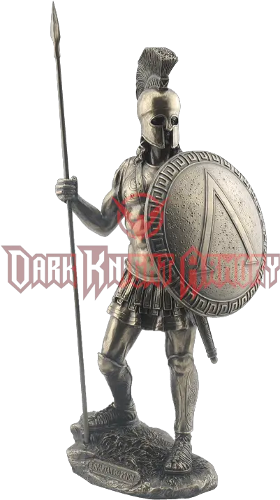  Spartan Warrior With Spear And Hoplite Shield Statue Roman Knights Spear Png Roman Statue Png