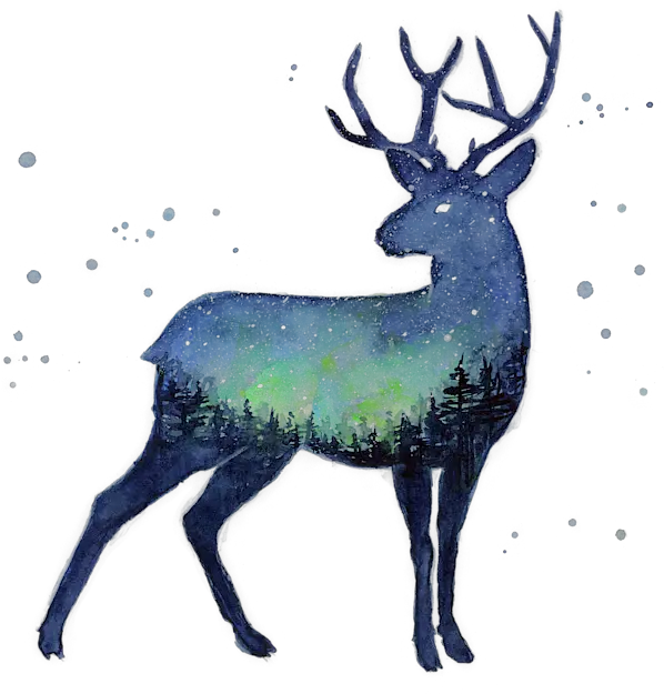  Galaxy Reindeer Silhouette T Shirt Deer Silhouettes Free Png Deer Transparent