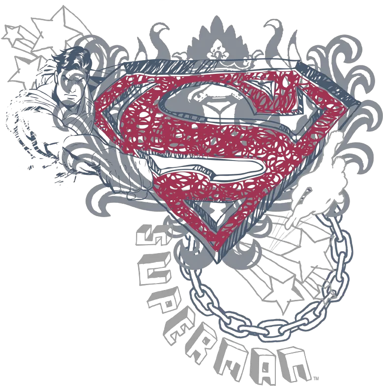  Superman Star And Chains Menu0027s Regular Fit T Shirt Tau Beta Sigma Crest Png Superman Logo Drawing