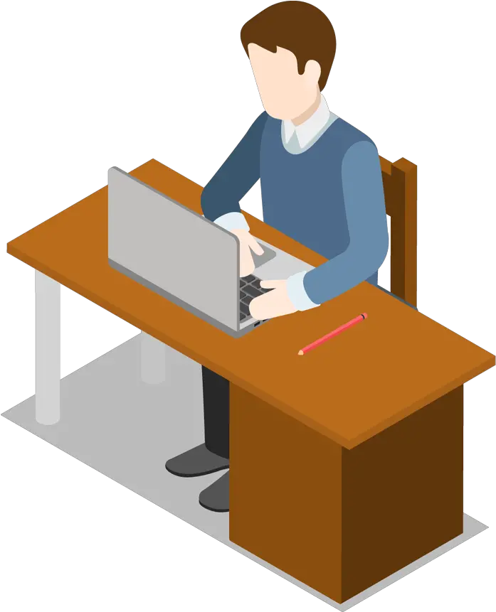  Sit Clipart Desk Transparent Free For Download Man Working On Laptop Cartoon Png Sitting Man Png