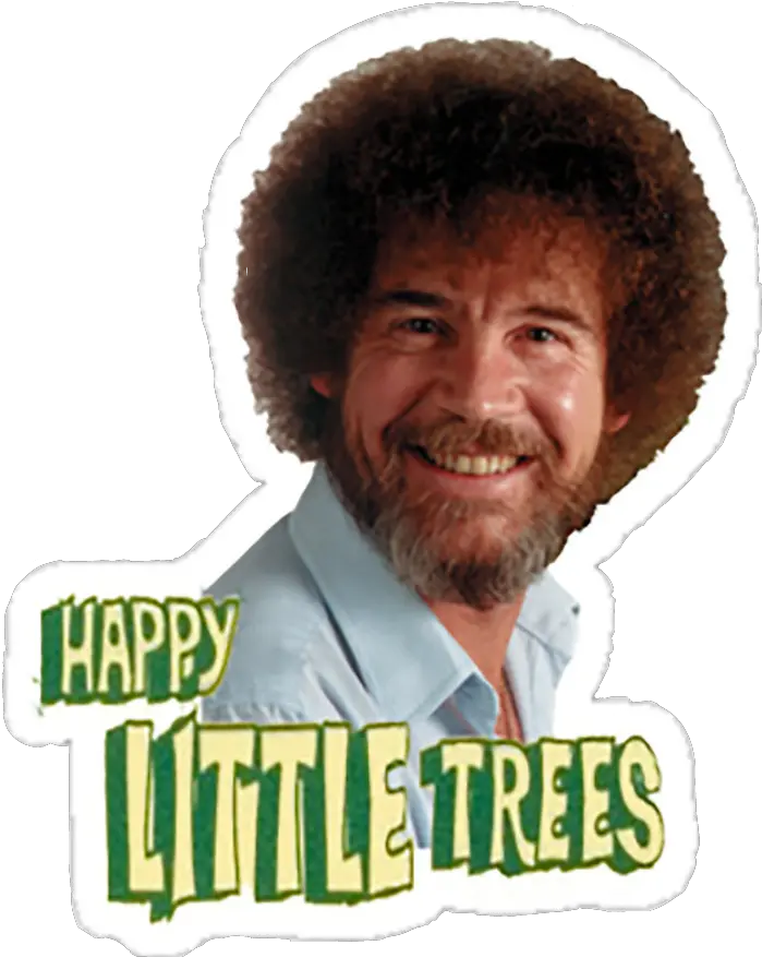  Bobross Sticker By M Bob Ross Happy Little Trees Quote Png Bob Ross Png