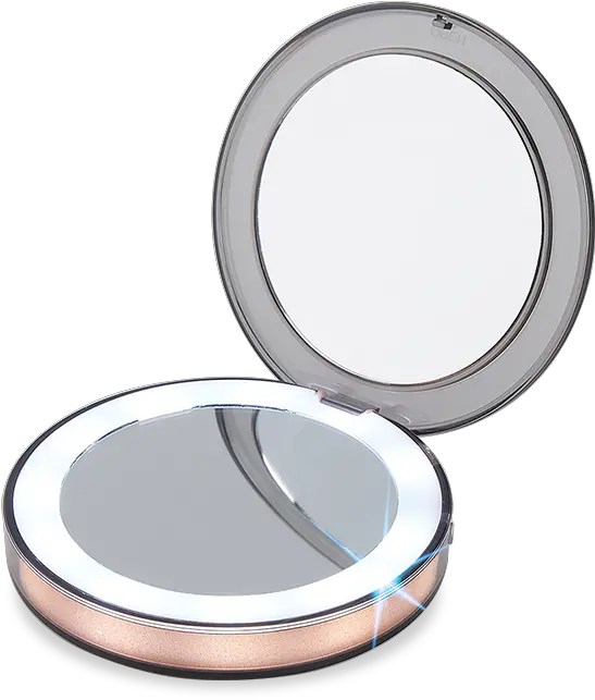  Portable Compact Mini Mirror With Lights Rechargeable Portable Makeup Mirror Png Mirror Png