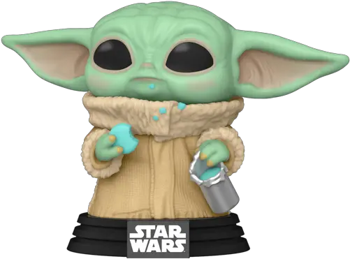  Funko Pop Star Wars The Mandalorian The Child With Funko Pop Grogu With Cookies Png Pop Icon