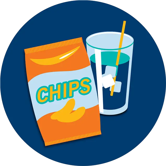  Download A Bag Of Potato Chips Next To Cold Beverage Graphic Design Png Bag Of Chips Png