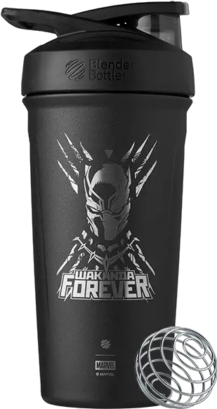  Marvel Insulated Strada Stainless Steel Shaker Bottles Blender Bottle Metal Png Marvel Black Panther Icon