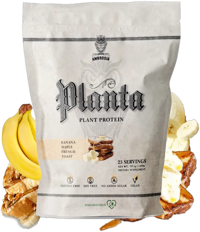  Ambrosia Planta Premium Vegan Protein Banana Maple French Toast Planta Protein France Png French Toast Png