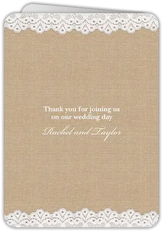  Burlap And Lace 5x7 Folded Wedding Program By Yours Truly Dot Png Lace Texture Png