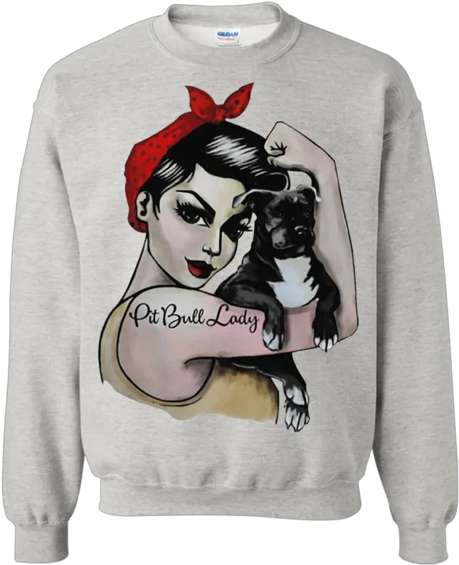  Rosie The Riveter Pitbull Girl Shirt Sweatshirt Goatsshirt La Virgen De La Providencia Png Rosie The Riveter Png