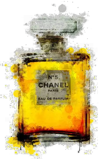  Download No Poster Chanel Perfume Painting Drawing Hq Png Glass Bottle Chanel No 5 Logo