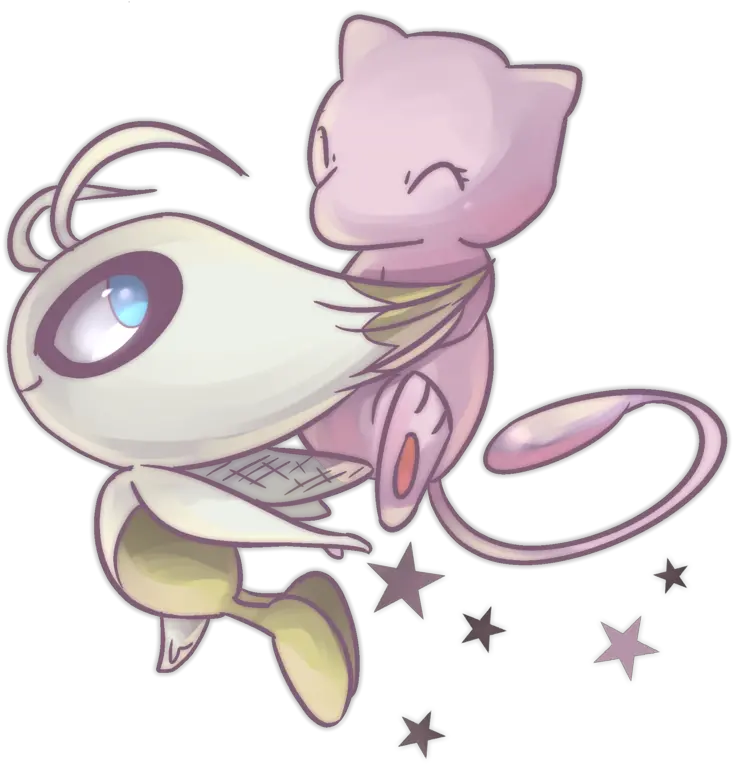  Celebi And Mew Two U0027pixieu0027 Pokémon Mew And Celebi Full Pokemon Mew X Celebi Png Mew Png