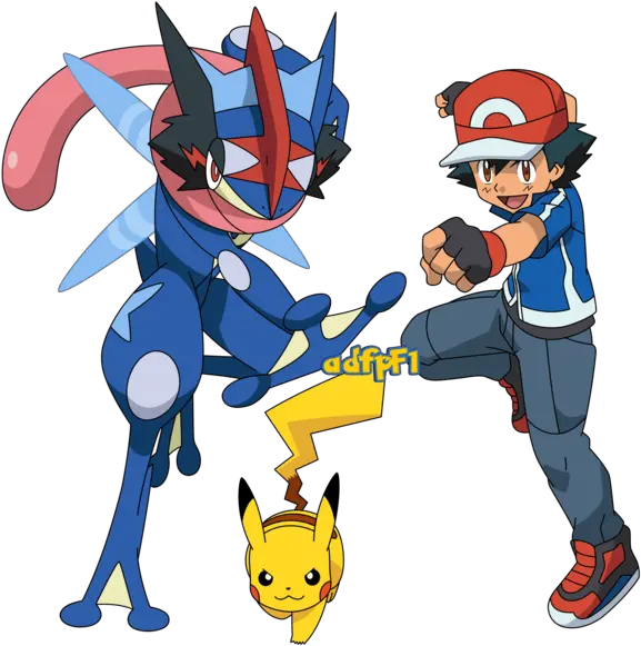  Ash Pikachu Y Greninja By Pokemon Xy Greninja Ash Png Greninja Png