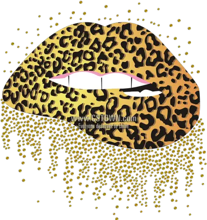  Leopard Printed Lips Heat Transfer Cstown Png Lip Print Png