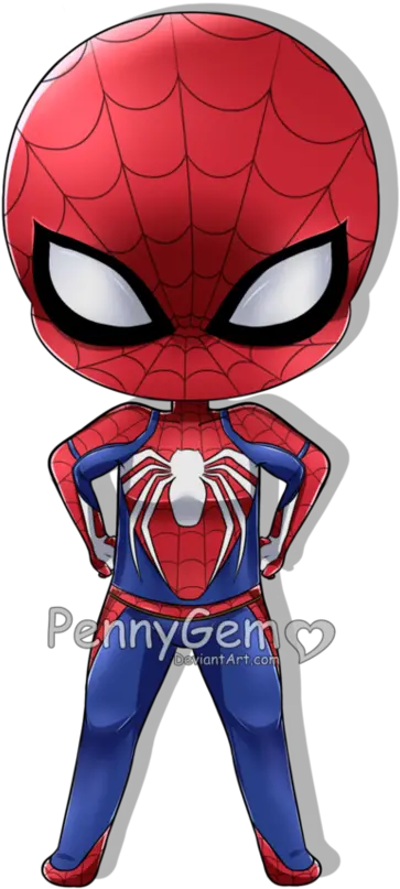  Ps4 Costume Spiderman Chibi Fan Art Ps4 Spider Man Drawing Chibi Png Spiderman Mask Png