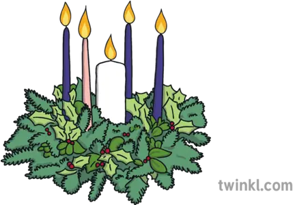  Christmas Advent Wreath Candles Advent Wreath Illustration Png Advent Wreath Png