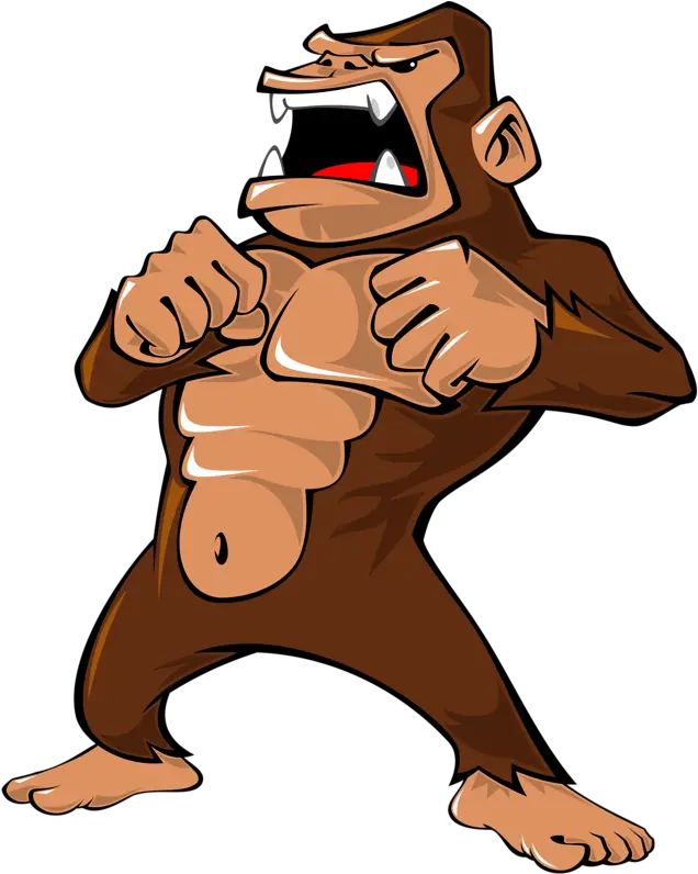  Ape Illustration Grumpy Transprent Gorilla Clipart Png Gorilla Angry Monkey Cartoon Gorilla Transparent