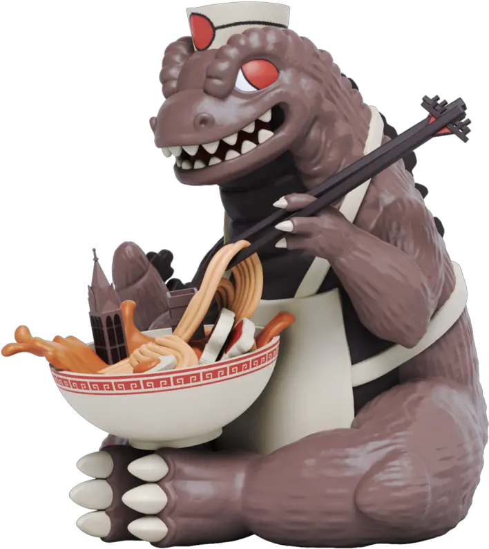  The Toy Chronicle Kaijuu0027s Ramen By Ilustrata X Mighty Jaxx Mighty Jaxx Ramen By Ilustrata Png Godzilla Transparent