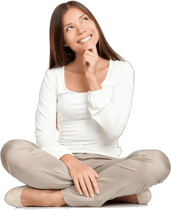  Thinking Woman Png Transparent Images All Woman Png Person Sitting In Chair Back View Png