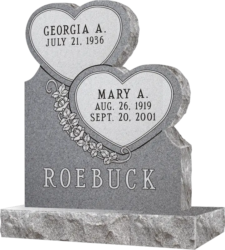  Heart Memorials And Shaped Headstones Gravestones Price Double Stacked Heart Headstones Png Two Hearts Icon