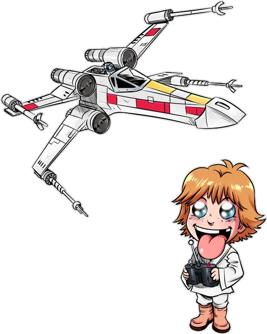  Parody Of Star Wars Luke Skywalker Sd Caricature And His X Drone Caricature Png Luke Skywalker Icon