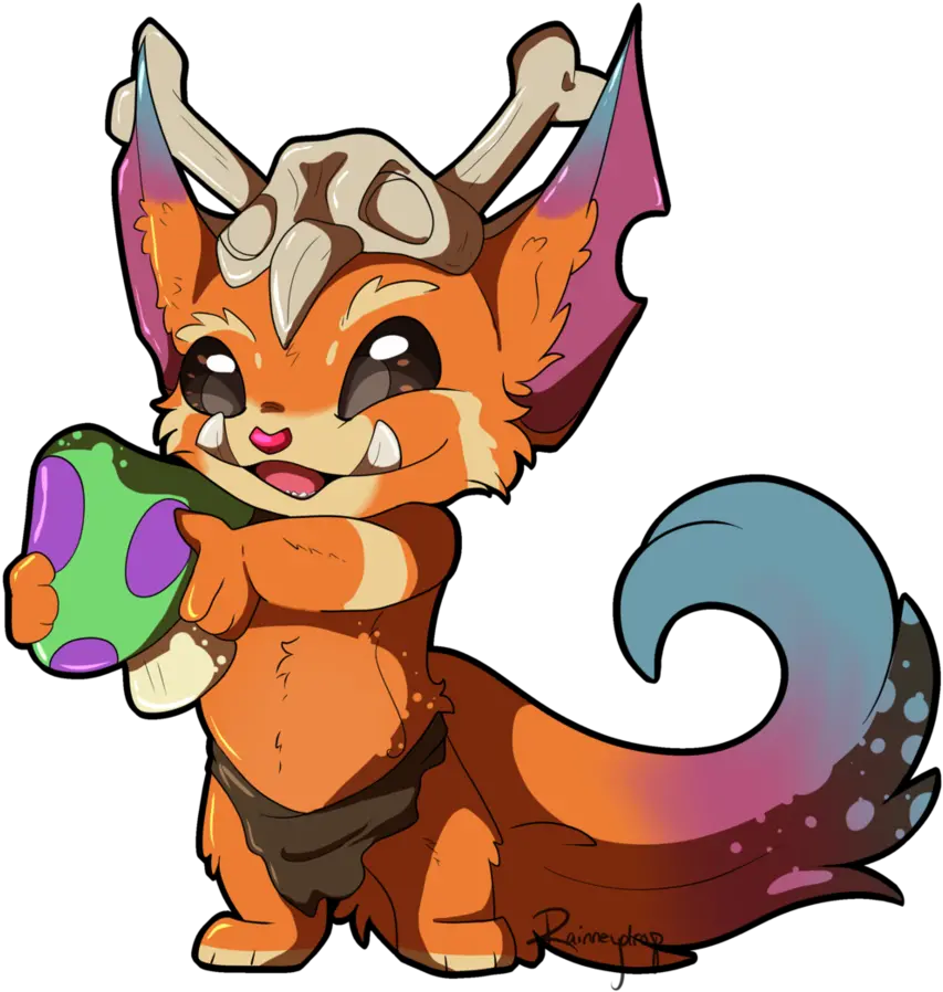  Download Super Gute Gnar With A Teemo Mushroom By League Cute Gnar League Of Legends Png Teemo Transparent