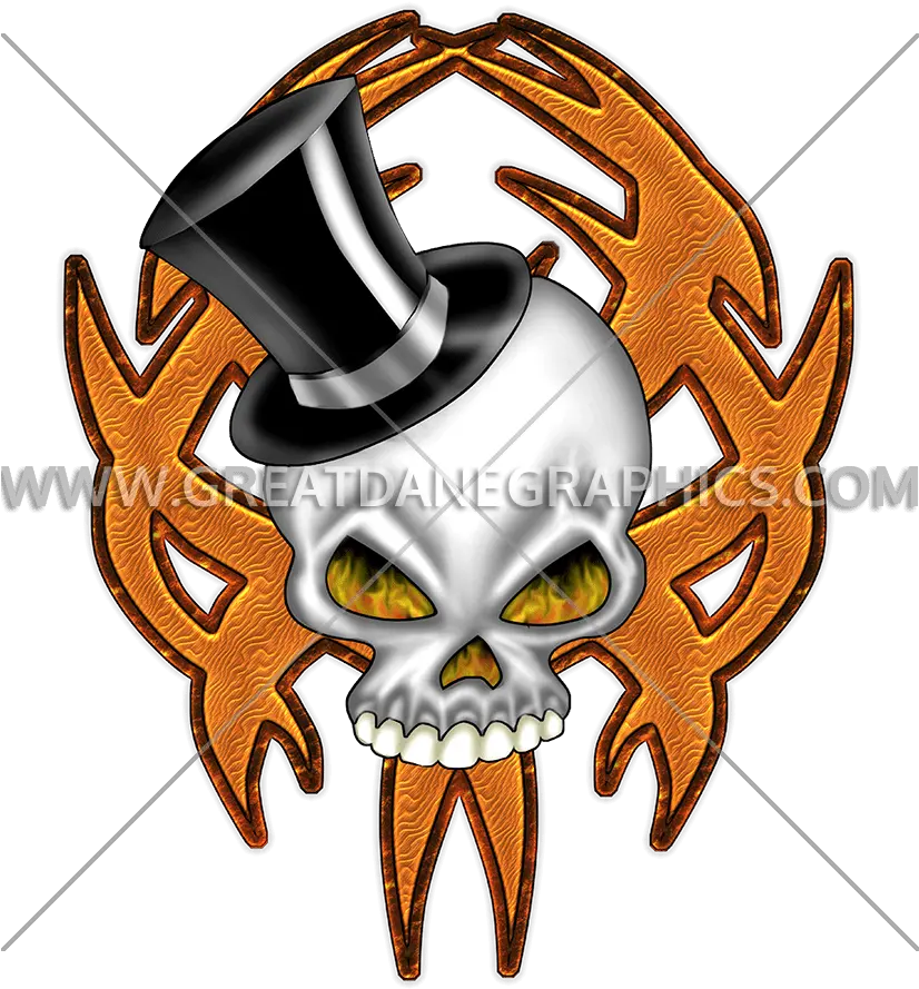  Top Hat Skull Production Ready Artwork For T Shirt Printing Scary Png Top Hat Logo