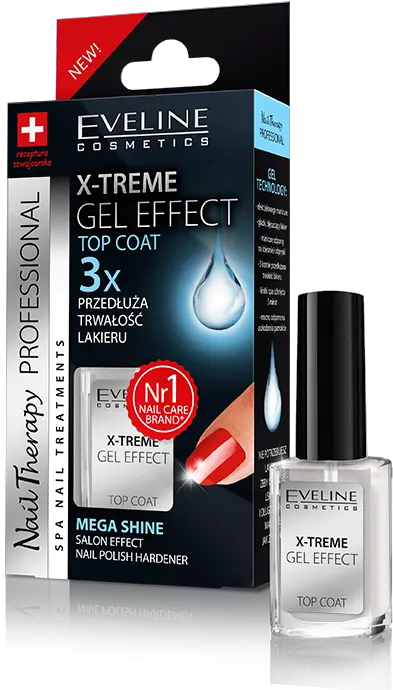  X Treme Gel Effect Top Coat Eveline Cosmetics Eveline Cosmetics Nail Png Shine Effect Png