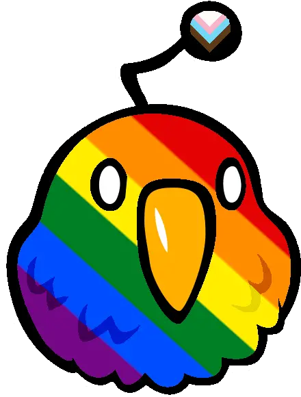  I Made The Bird Emoji Thing Into A Pride Flag Rlgbt Animated Party Parrots Gif Png Leaf Bird Icon