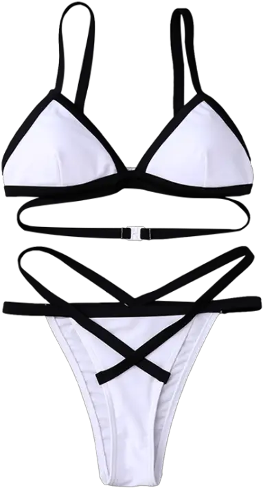  Conjunto Bikini Bicolor Bandage Thong Clipart Full Size Lingerie Top Png Thong Png