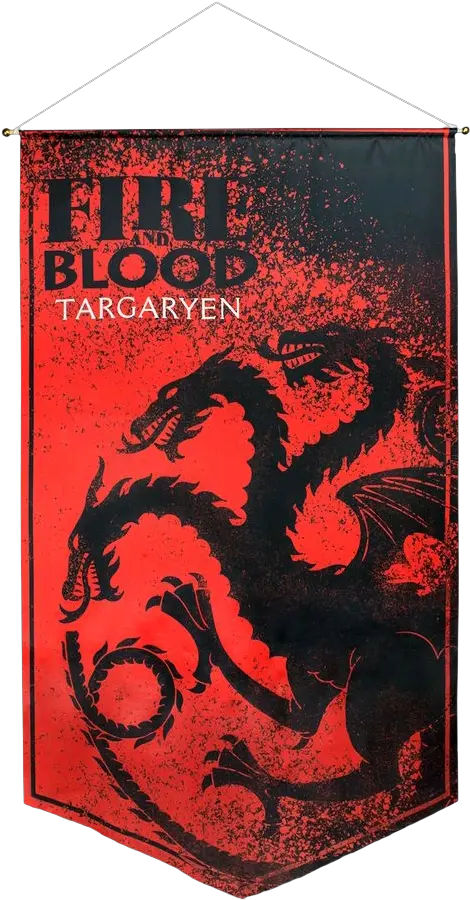  Game Of Thrones Targaryen Fire And Blood Satin Banner Game Of Thrones Dragons Png Targaryen Sigil Png