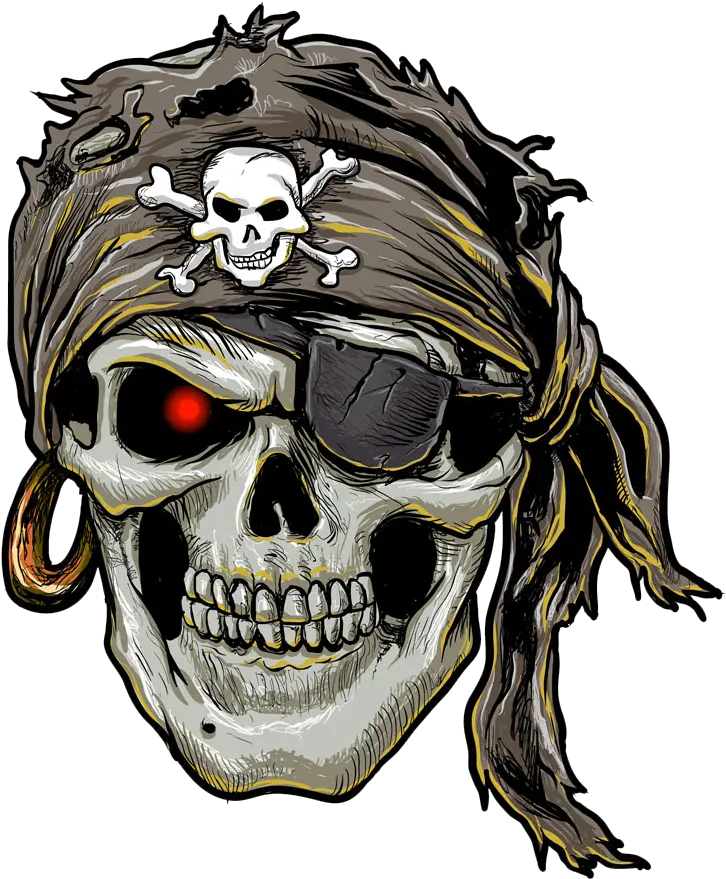  Download Skull Piracy Horror Jolly Roger Human Symbolism Pirate Skull With Bandana Png Pirate Skull Png