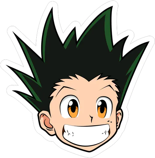  Hunter X Smiling Gon Freecss Sticker Sticker Mania Gon Hunter X Hunter Face Png Hunter X Hunter Png