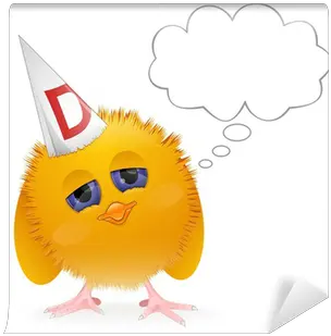  Chick Wearing Dunce Cap Wall Mural U2022 Pixers We Live To Change Cartoon Png Dunce Cap Png